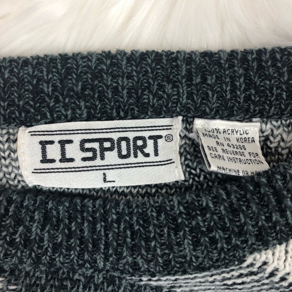 Vintage C C Sport Acrylic Pull Over Sweater Gray - Picture 4 of 6